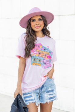 Deals 🔔 Pink Lily 90s Cassette Tapes Pink Graphic Tee 👍 -Tees Shop 184150 goodolddays BU127188 90scassettepink 182026 patienttiming 183190 marniebeige 185342 somebodylikethat 9 650x