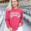 Brand new 🔔 Pink Lily Oh Hey Gameday Red Corded Graphic Sweatshirt 🥰