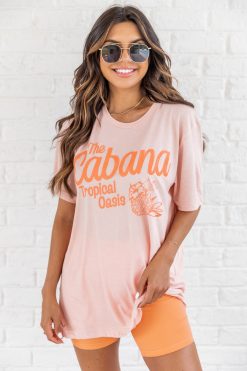 Brand new 🧨 Pink Lily The Cabana Heather Peach Tee 🥰