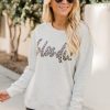 Discount 🔥 Pink Lily Blondie Animal Print Heather Sand Graphic Sweatshirt 🛒