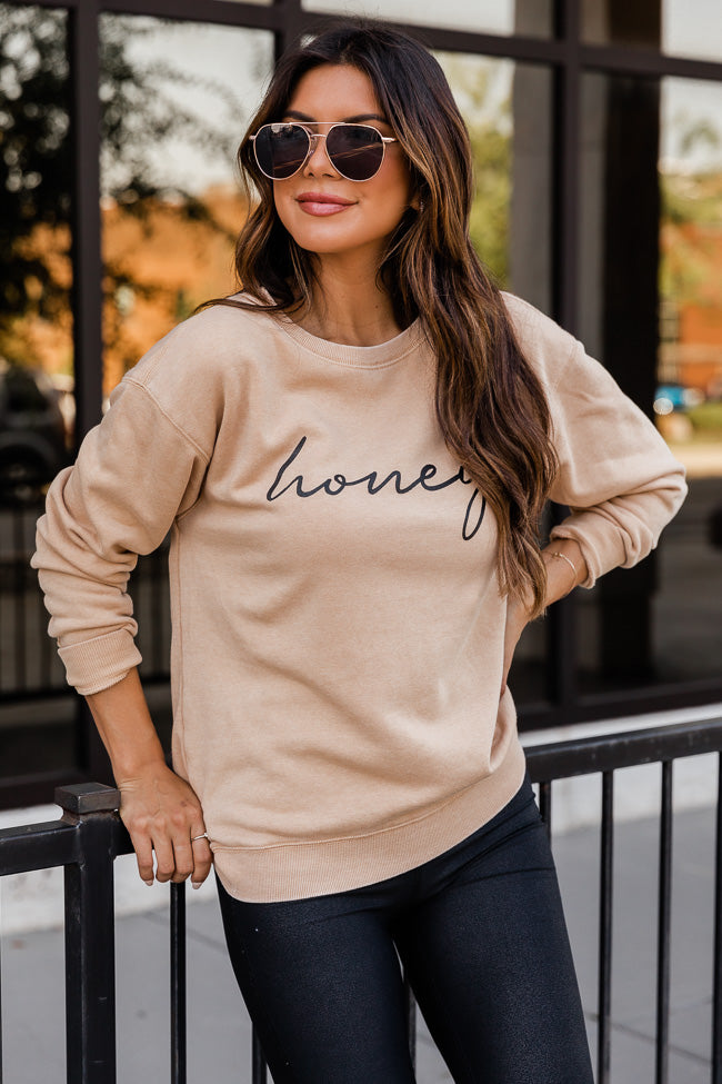 Brand new 🔥 Pink Lily Honey Script Gold Graphic Sweatshirt ❤️ 1 Brand new 🔥 Pink Lily Honey Script Gold Graphic Sweatshirt ❤️