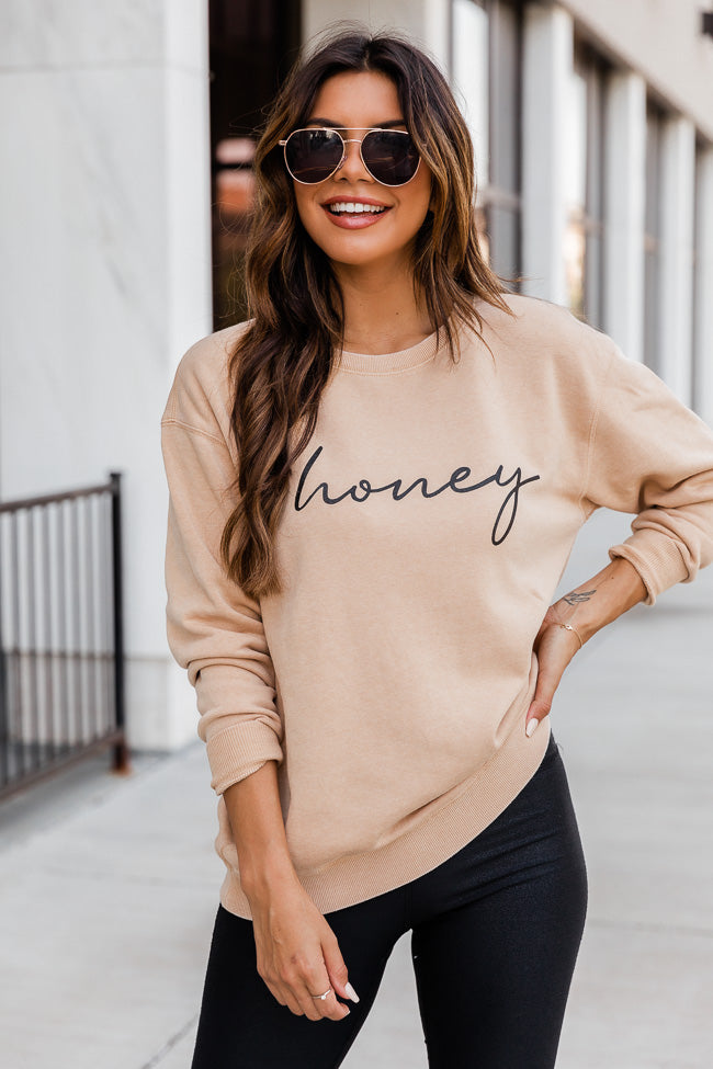Brand new 🔥 Pink Lily Honey Script Gold Graphic Sweatshirt ❤️ 3 Brand new 🔥 Pink Lily Honey Script Gold Graphic Sweatshirt ❤️ - Image 3