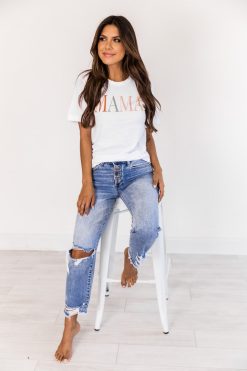 Best deal 🥰 Pink Lily Mama Vintage Multi White Graphic Tee 🤩 6 Best deal 🥰 Pink Lily Mama Vintage Multi White Graphic Tee 🤩 -Tees Shop 1K0A3112 650x