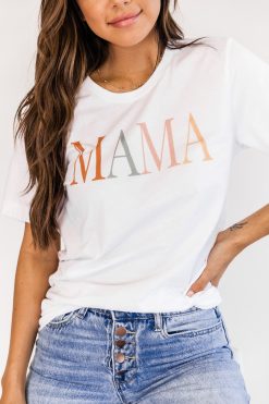 Best deal 🥰 Pink Lily Mama Vintage Multi White Graphic Tee 🤩
