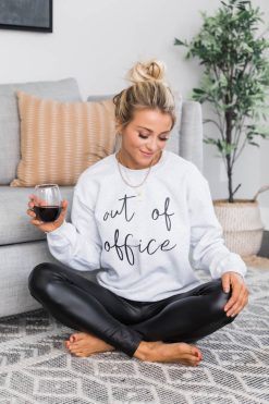 Best Pirce ❤️ Pink Lily Out Of Office Graphic Ash Sweatshirt 👍