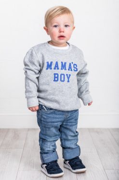 Brand new 🎉 Pink Lily Mama's Boy Super Soft Fleece Grey Graphic Sweatshirt ⭐