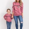 Cheapest 😍 Pink Lily Mini Script Brown Animal Print Kids Super Soft Fleece Mauve Graphic Sweatshirt 🔔