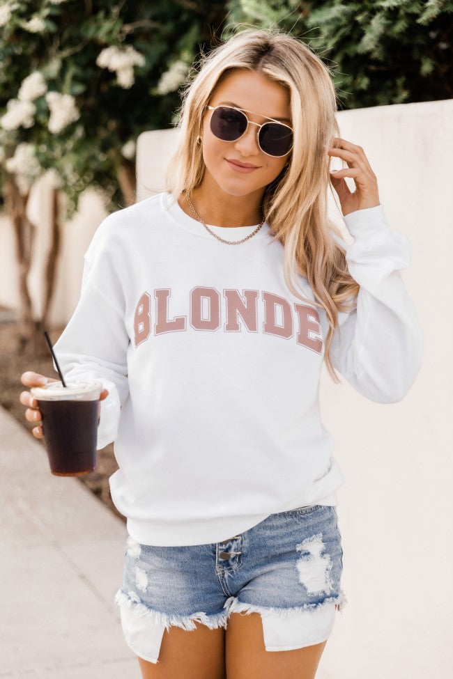 Best reviews of 🎉 Pink Lily Blonde Varsity Graphic White Sweatshirt 🎉 2 Best reviews of 🎉 Pink Lily Blonde Varsity Graphic White Sweatshirt 🎉 - Image 2