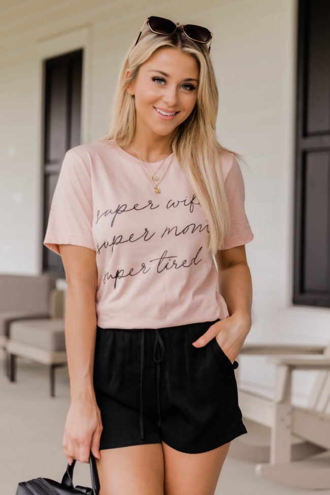 Wholesale π Pink Lily Super Wife Super Mom Super Tired Graphic Peach Tee β 3 Wholesale π Pink Lily Super Wife Super Mom Super Tired Graphic Peach Tee β - Image 3