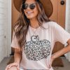 Deals 💯 Pink Lily Animal Print Pumpkin Peach Graphic Tee ❤️