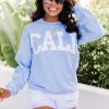 Best deal 👏 Pink Lily Cali Distressed Light Blue Graphic Sweatshirt 😀