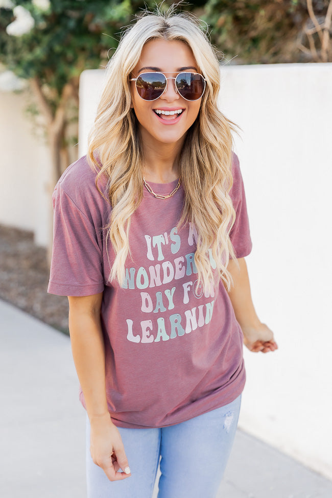 Cheap π€© Pink Lily It's A Wonderful Day For Learning Mauve Graphic Tee π 4 Cheap π€© Pink Lily It's A Wonderful Day For Learning Mauve Graphic Tee π - Image 4
