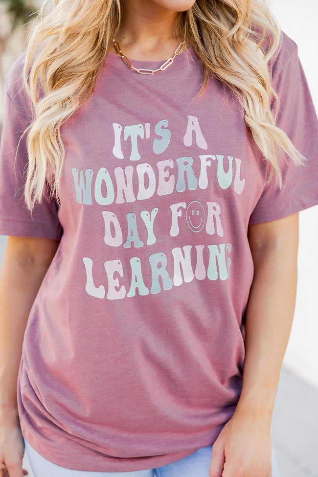 Cheap π€© Pink Lily It's A Wonderful Day For Learning Mauve Graphic Tee π 2 Cheap π€© Pink Lily It's A Wonderful Day For Learning Mauve Graphic Tee π - Image 2