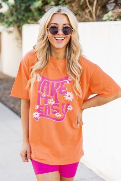 Flash Sale π― Pink Lily Take It Easy Burnt Orange Graphic Tee π 8 Flash Sale π― Pink Lily Take It Easy Burnt Orange Graphic Tee π -Tees Shop 219A2529 650x