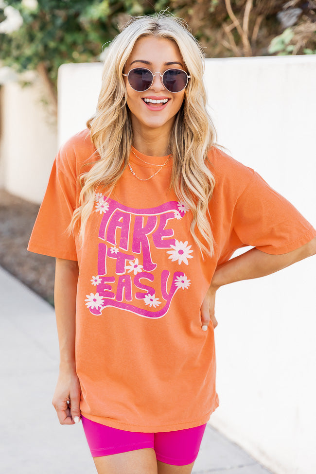 Flash Sale π― Pink Lily Take It Easy Burnt Orange Graphic Tee π 3 Flash Sale π― Pink Lily Take It Easy Burnt Orange Graphic Tee π - Image 3