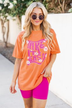 Flash Sale π― Pink Lily Take It Easy Burnt Orange Graphic Tee π 9 Flash Sale π― Pink Lily Take It Easy Burnt Orange Graphic Tee π -Tees Shop 219A2532 650x