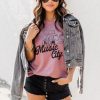 Wholesale 🤩 Pink Lily Music City Cowgirl Mauve Graphic Tee 🌟