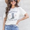 Hot Sale 🎉 Pink Lily Cowboy Take Me Away Grey Cream Graphic Tee 😀