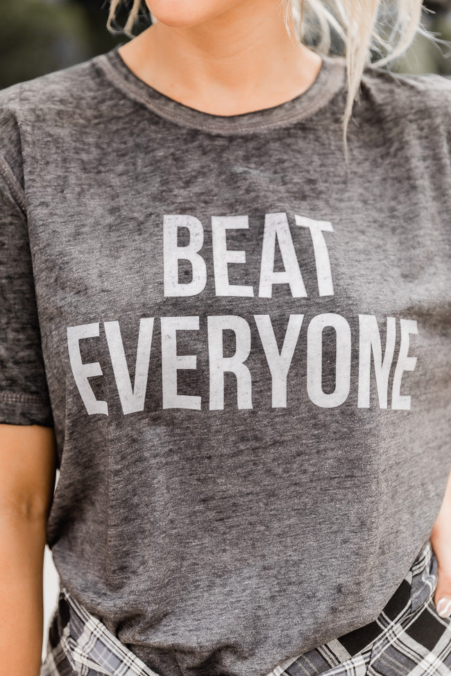 Hot Sale ❤️ Pink Lily Beat Everyone Black Acid Wash Graphic Tee 🥰 4 Hot Sale ❤️ Pink Lily Beat Everyone Black Acid Wash Graphic Tee 🥰 - Image 4