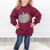 Best deal 🔔 Pink Lily Kids Animal Print Pumpkin Graphic Maroon Sweatshirt 😀