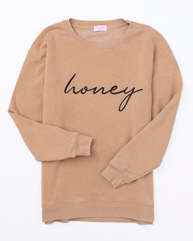 Brand new 🔥 Pink Lily Honey Script Gold Graphic Sweatshirt ❤️ 6 Brand new 🔥 Pink Lily Honey Script Gold Graphic Sweatshirt ❤️ - Image 6