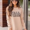 Coupon 🔔 Pink Lily Fall Vibes Animal Print Gold Graphic Sweatshirt 🎁