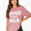 Cheap 😍 Pink Lily Mind Over Miles Mauve Graphic Tee 👏