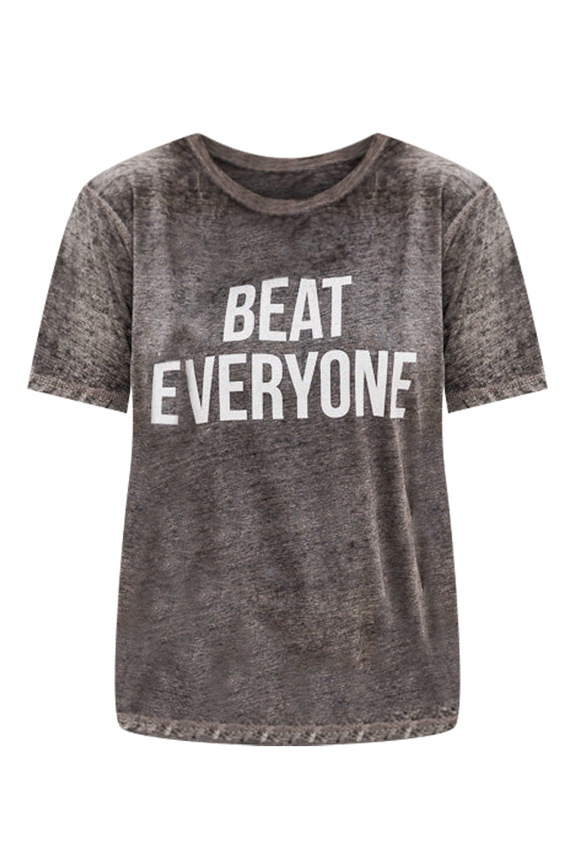 Hot Sale ❤️ Pink Lily Beat Everyone Black Acid Wash Graphic Tee 🥰 5 Hot Sale ❤️ Pink Lily Beat Everyone Black Acid Wash Graphic Tee 🥰 - Image 5