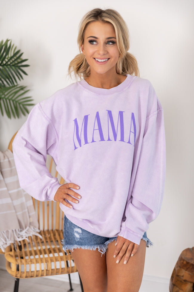 Best Sale 🔔 Pink Lily Mama Vintage Corded Graphic Lilac Sweatshirt 🥰 3 Best Sale 🔔 Pink Lily Mama Vintage Corded Graphic Lilac Sweatshirt 🥰 - Image 3