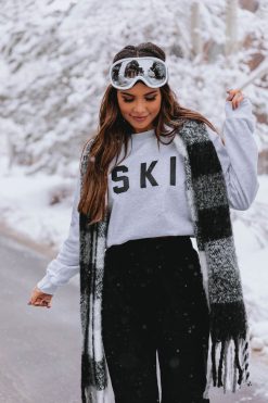 Best reviews of ✨ Pink Lily Ski Block Ash Graphic Sweatshirt 🥰