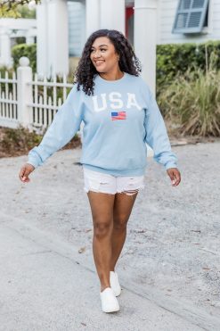 Cheapest 🌟 Pink Lily Athletic USA Flag Graphic Light Blue Sweatshirt 👍 8 Cheapest 🌟 Pink Lily Athletic USA Flag Graphic Light Blue Sweatshirt 👍 -Tees Shop D171224 athelticusaflaglightblue divinedays jenny 4 650x