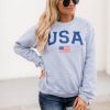 Best reviews of 💯 Pink Lily Athletic USA Flag Sport Grey Sweatshirt 😉