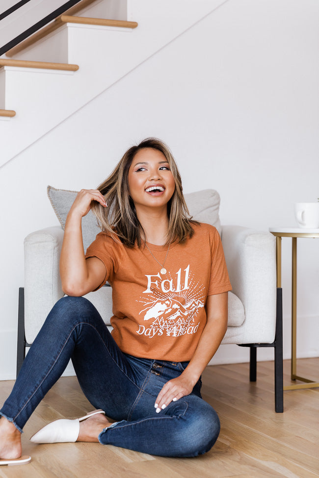 Deals 🎁 Pink Lily Fall Days Ahead Burnt Orange Graphic Tee 🔥 - Image 3