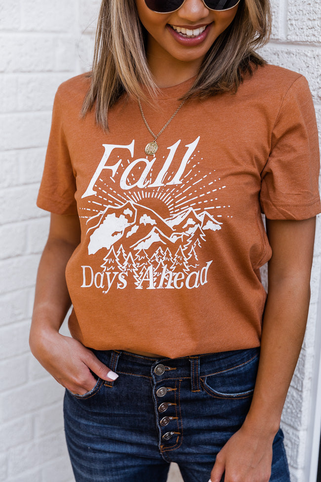 Deals 🎁 Pink Lily Fall Days Ahead Burnt Orange Graphic Tee 🔥 - Image 5