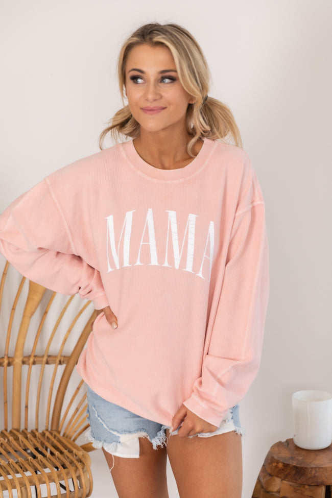 Budget 🌟 Pink Lily Mama Vintage Corded Graphic Pink Sweatshirt ❤️ 2 Budget 🌟 Pink Lily Mama Vintage Corded Graphic Pink Sweatshirt ❤️ - Image 2