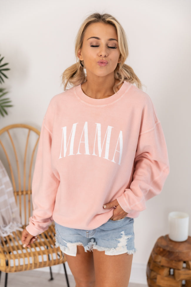 Budget 🌟 Pink Lily Mama Vintage Corded Graphic Pink Sweatshirt ❤️ 4 Budget 🌟 Pink Lily Mama Vintage Corded Graphic Pink Sweatshirt ❤️ - Image 4