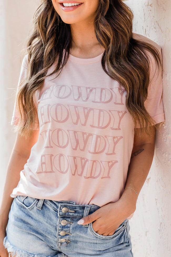 Best deal 🎁 Pink Lily Howdy Wave Graphic Peach Tee 🎁 - Image 3