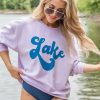 Hot Sale 🎉 Pink Lily Lake Script Lilac Corded Graphic Sweatshirt 😀