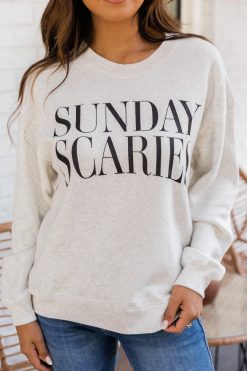 Buy 🌟 Pink Lily Sunday Scaries Heather Sand Graphic Sweatshirt 😀 9 Buy 🌟 Pink Lily Sunday Scaries Heather Sand Graphic Sweatshirt 😀 -Tees Shop J172978 173356 stella 177022 jody 1 650x