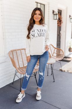 Buy 🌟 Pink Lily Sunday Scaries Heather Sand Graphic Sweatshirt 😀 8 Buy 🌟 Pink Lily Sunday Scaries Heather Sand Graphic Sweatshirt 😀 -Tees Shop J172978 173356 stella 177022 jody 3 650x
