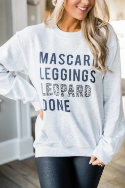 New 👏 Pink Lily Mascara Leggings Leopard Done Ash Graphic Sweatshirt 😉