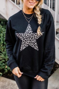 Buy ⌛ Pink Lily Animal Print Star Black Graphic Sweatshirt ❤️ 5 Buy ⌛ Pink Lily Animal Print Star Black Graphic Sweatshirt ❤️ -Tees Shop ZZZZ1170 14112 650x