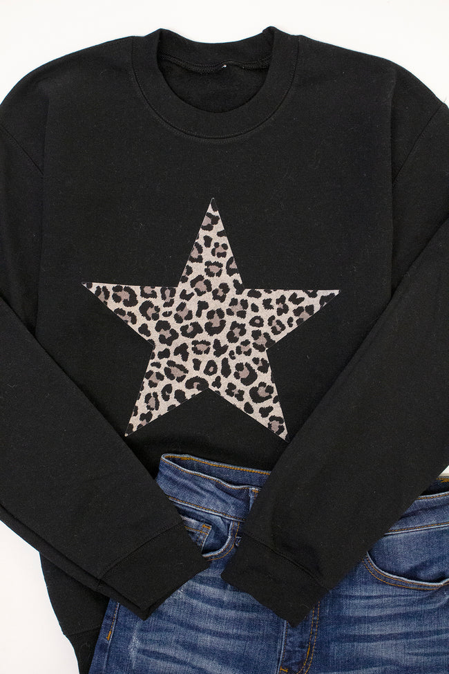 Buy ⌛ Pink Lily Animal Print Star Black Graphic Sweatshirt ❤️ 2 Buy ⌛ Pink Lily Animal Print Star Black Graphic Sweatshirt ❤️ - Image 2