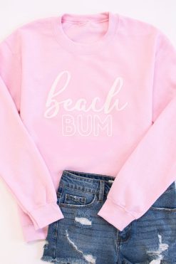 Coupon 🎁 Pink Lily White Beach Bum Script Light Pink Graphic Sweatshirt 😍 9 Coupon 🎁 Pink Lily White Beach Bum Script Light Pink Graphic Sweatshirt 😍 -Tees Shop beach bum light pink sweatshirt 99361 650x