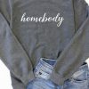Best deal 👍 Pink Lily Homebody Script Dark Heather Graphic Sweatshirt 👍