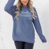 Wholesale 👍 Pink Lily Literally Freezing Navy Corded Graphic Sweatshirt ✔️