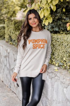 Wholesale ⌛ Pink Lily Pumpkin Spice Light Tan Graphic Sweatshirt ⌛ 6 Wholesale ⌛ Pink Lily Pumpkin Spice Light Tan Graphic Sweatshirt ⌛ -Tees Shop j174454 5 650x