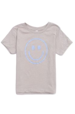 Budget 🧨 Pink Lily Blue Smiley Toddler Tan Graphic Tee ⭐