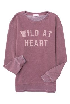 Buy ❤️ Pink Lily Wild At Heart Shady Mauve Graphic Sweatshirt 👍