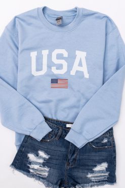Cheapest 🌟 Pink Lily Athletic USA Flag Graphic Light Blue Sweatshirt 👍 9 Cheapest 🌟 Pink Lily Athletic USA Flag Graphic Light Blue Sweatshirt 👍 -Tees Shop usalightbluesweatshirt 650x